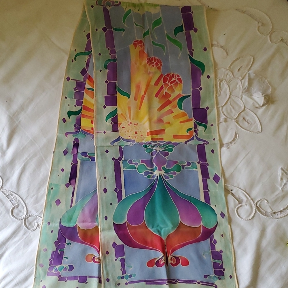 Stained Glass Silk Scarf